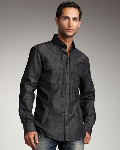 Just Cavalli Woven Silk Shirt in Black for Men | Lyst