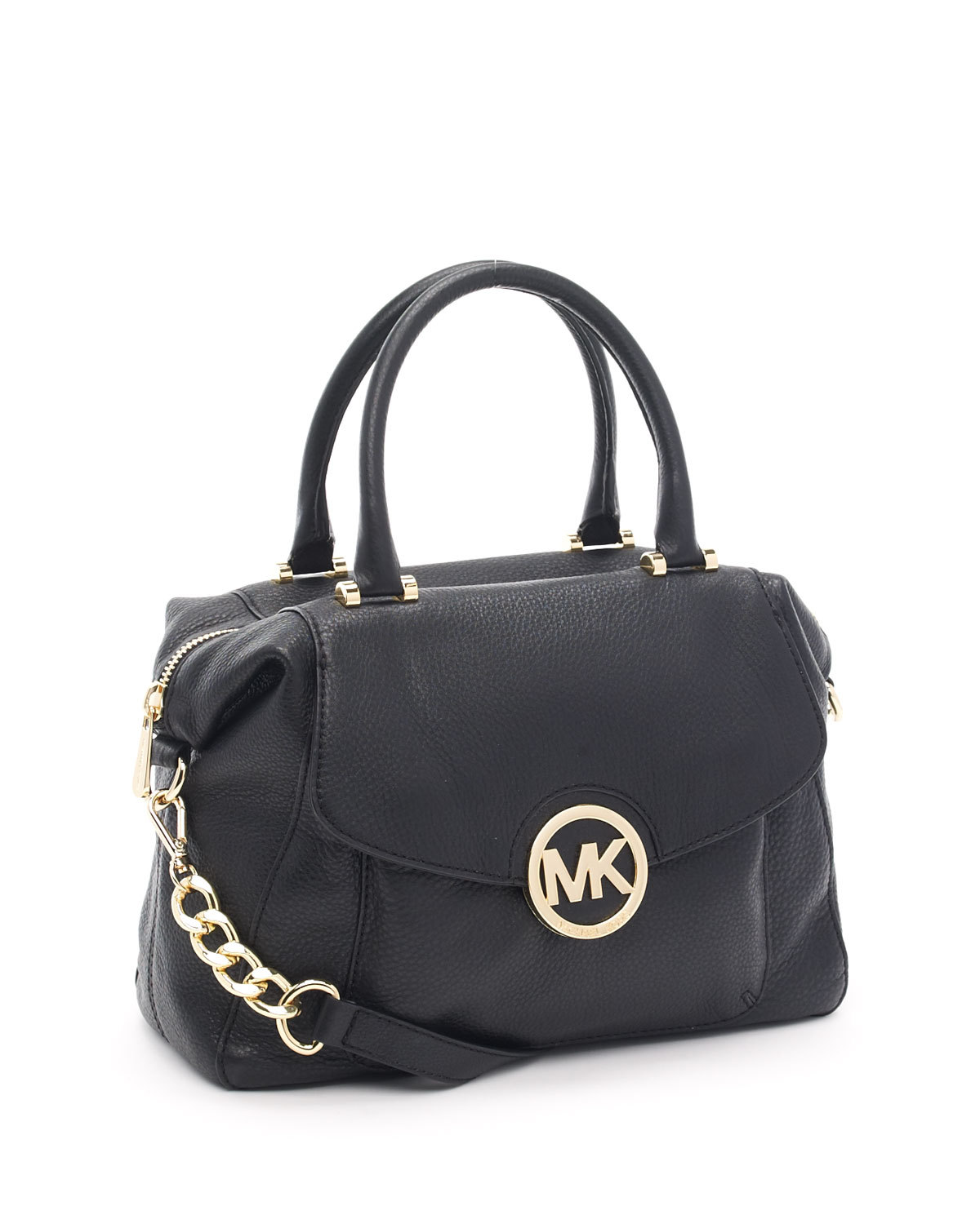 Lyst Michael Kors Large Fulton Satchel Black In Gallery Women S Black Satchels Michael By Kors Fulton