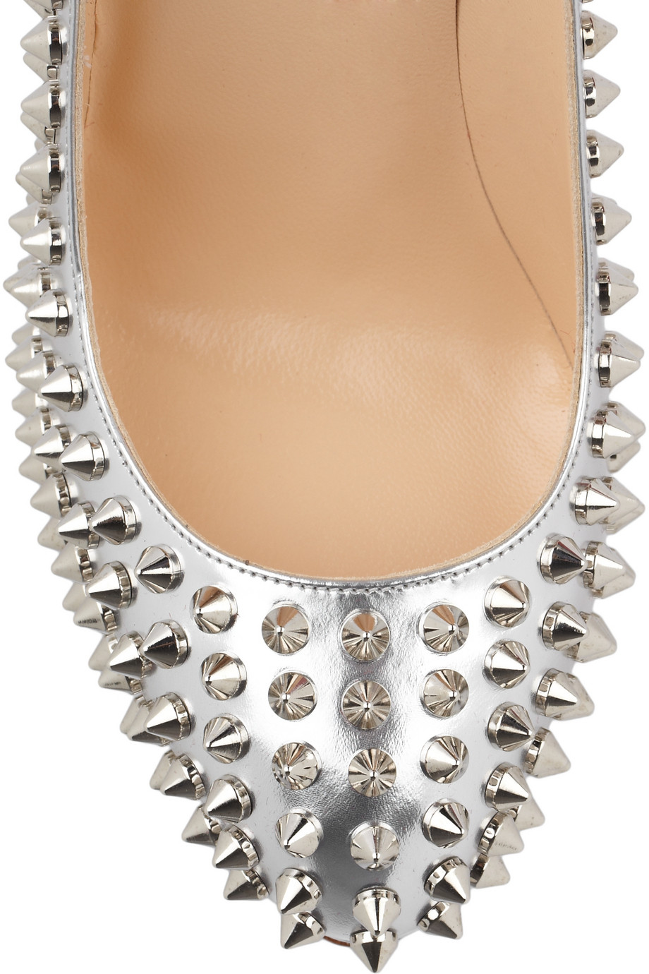 Christian louboutin Alti 160 Spiked Metallic Leather Pumps in ...  