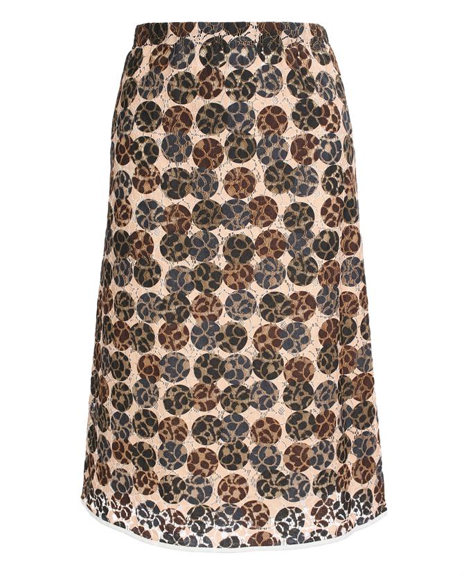 Marni Polka Dot Printed Lace Skirt in Brown (brown multi) | Lyst
