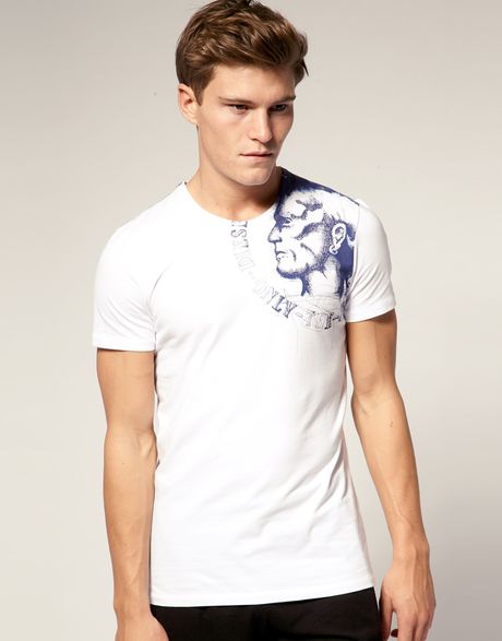Diesel Mohican T Shirt in White for Men | Lyst