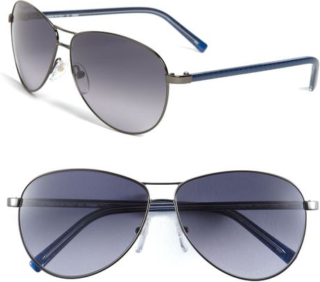 Fendi Zucca Metal Aviator Sunglasses in Silver (gunmetal) | Lyst