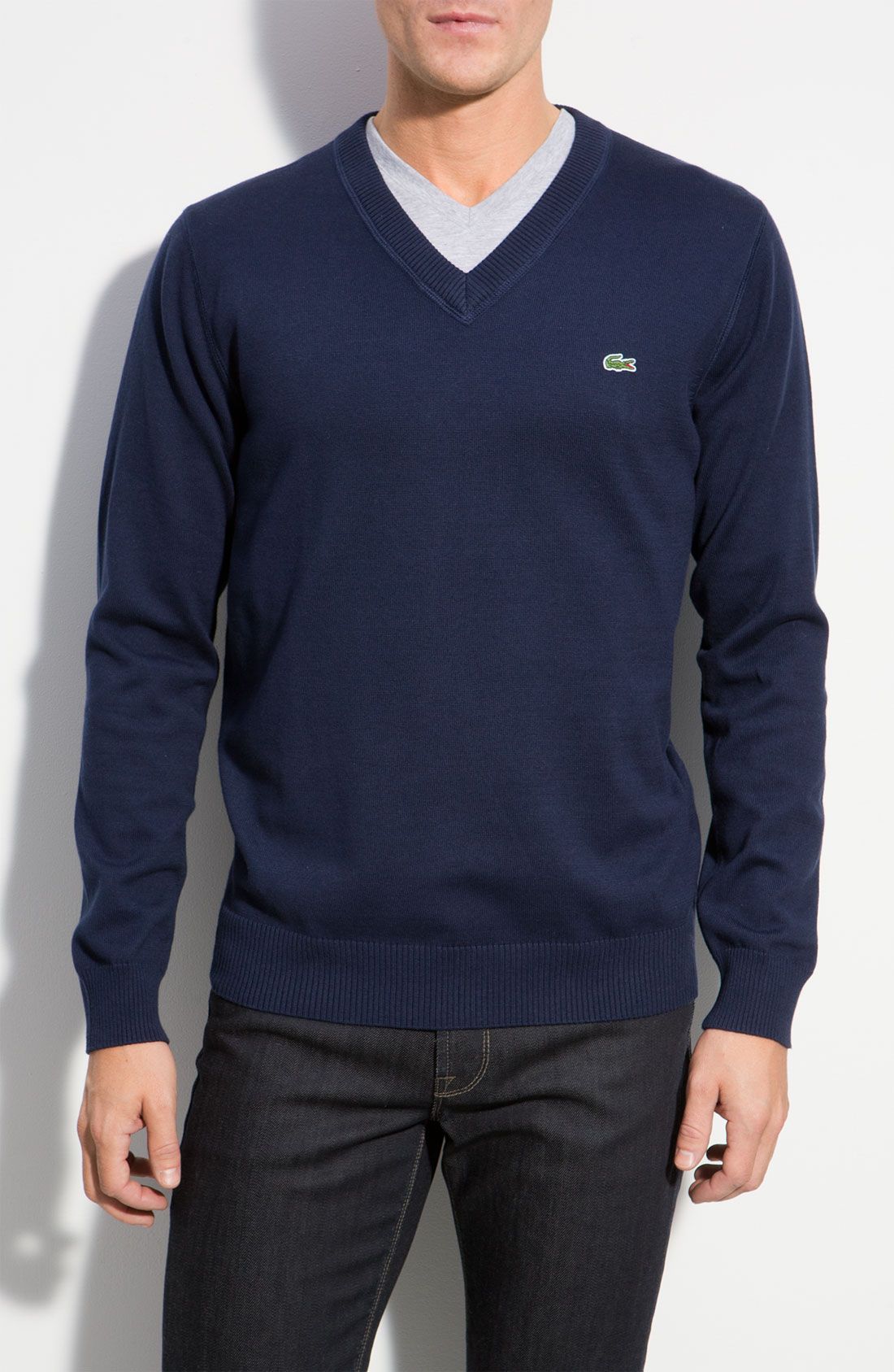 Lacoste V-neck Sweater in Blue for Men (navy) | Lyst