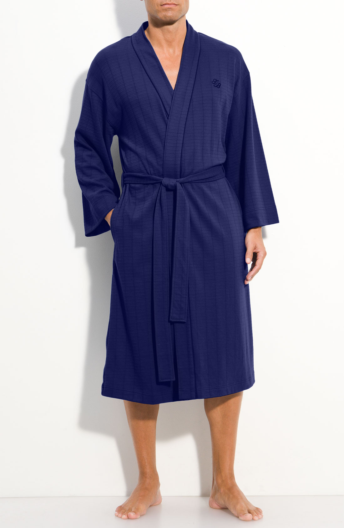 Tommy Bahama Fishbone Cotton Robe in Blue for Men (navy) | Lyst