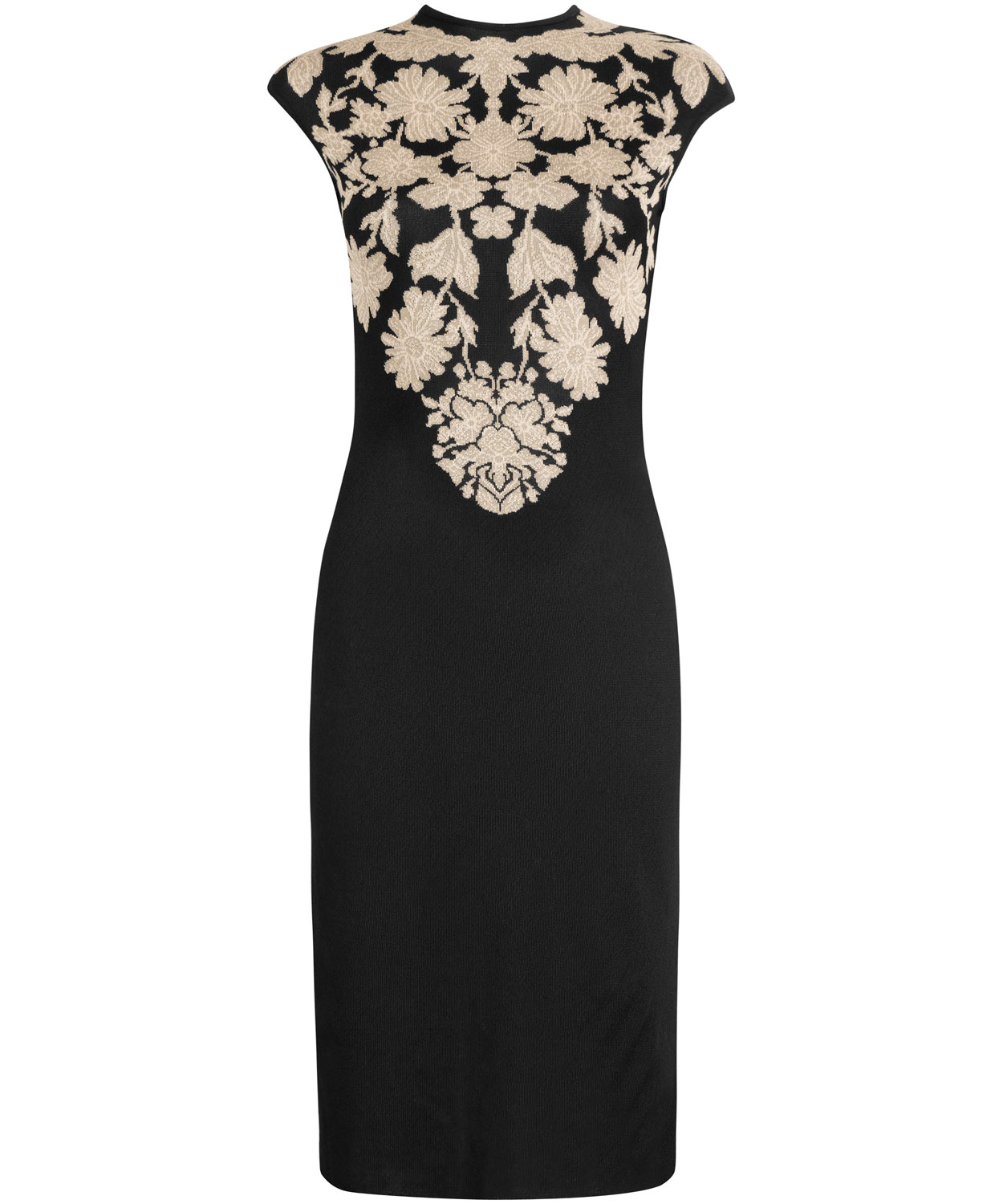Lyst - Alexander Mcqueen Floral Print Dress in Black