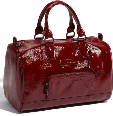 Longchamp Legende Verni Patent Calfskin Leather Satchel in Red (deep ...