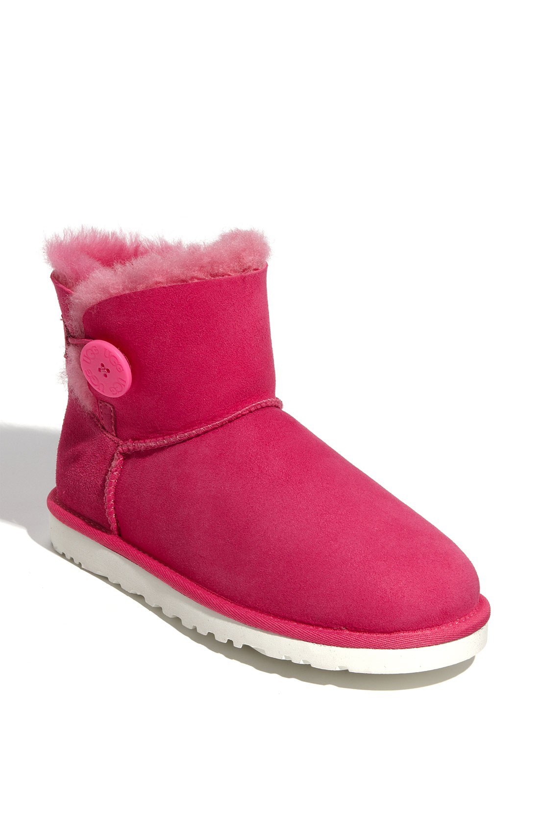 Ugg Mini Bailey Button Boot in Pink (neon magenta) | Lyst