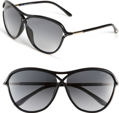 Tom ford black oversized aviator sunglasses #7