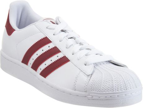 Adidas Superstar 2 in White for Men (burgundy) | Lyst