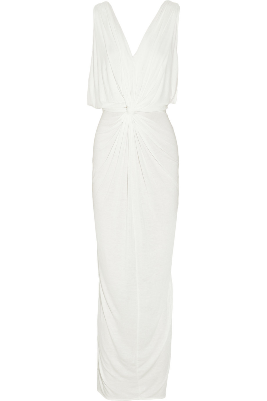 white jersey maxi dress