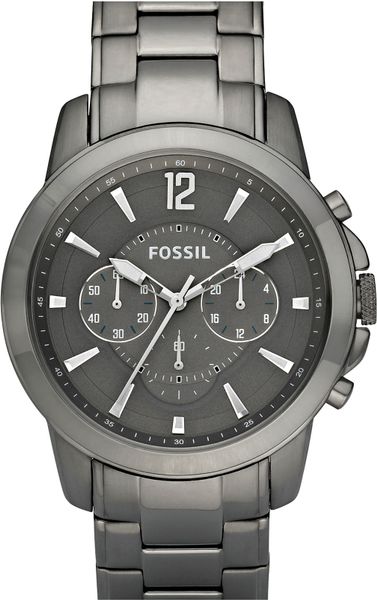 Fossil Gunmetal Chronograph Bracelet Watch in Silver for Men (gunmetal ...