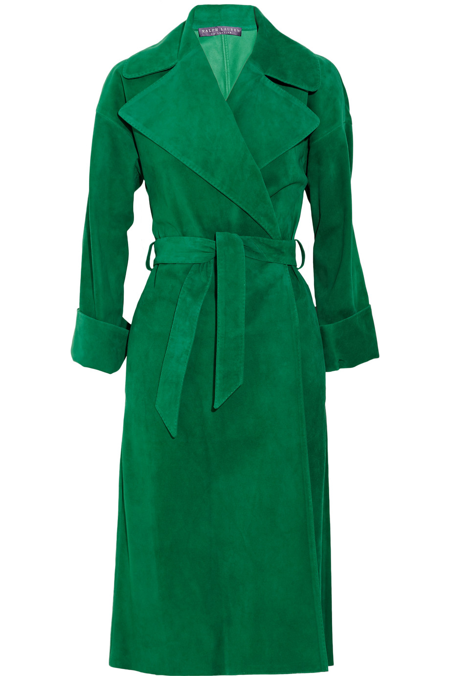 Ralph Lauren Collection Leah Suede Coat in Green | Lyst