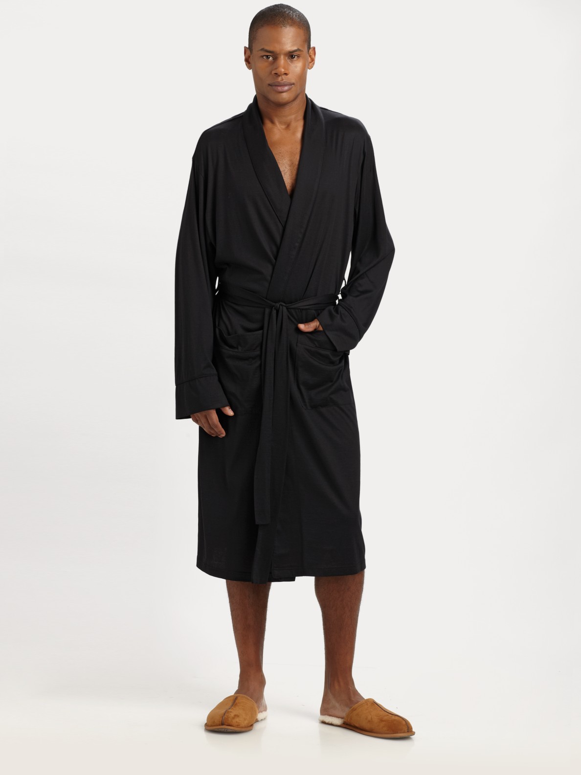 American essentials Silk/cotton Robe in Black for Men | Lyst