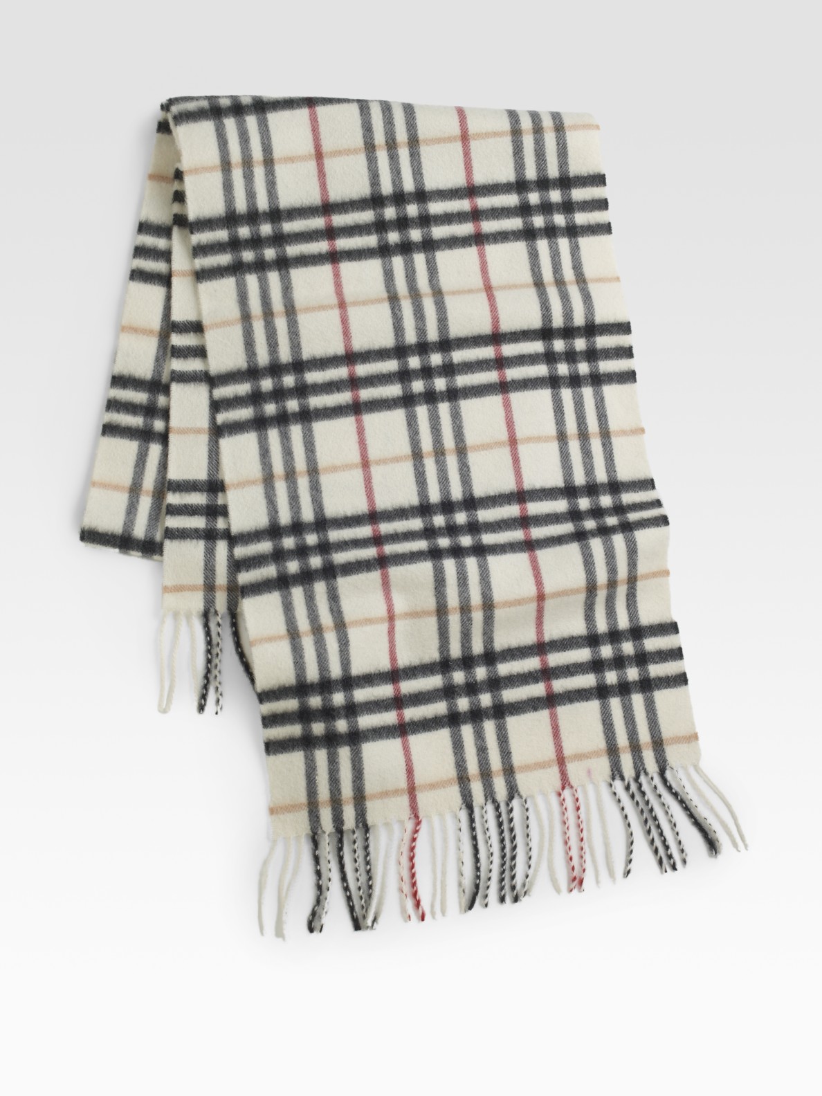 Burberry Plaid Cashmere Scarf in White for Men (ivory) | Lyst