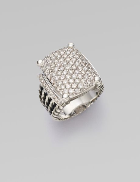 David Yurman Diamond Pavé & Sterling Silver Ring in Silver (multi) | Lyst