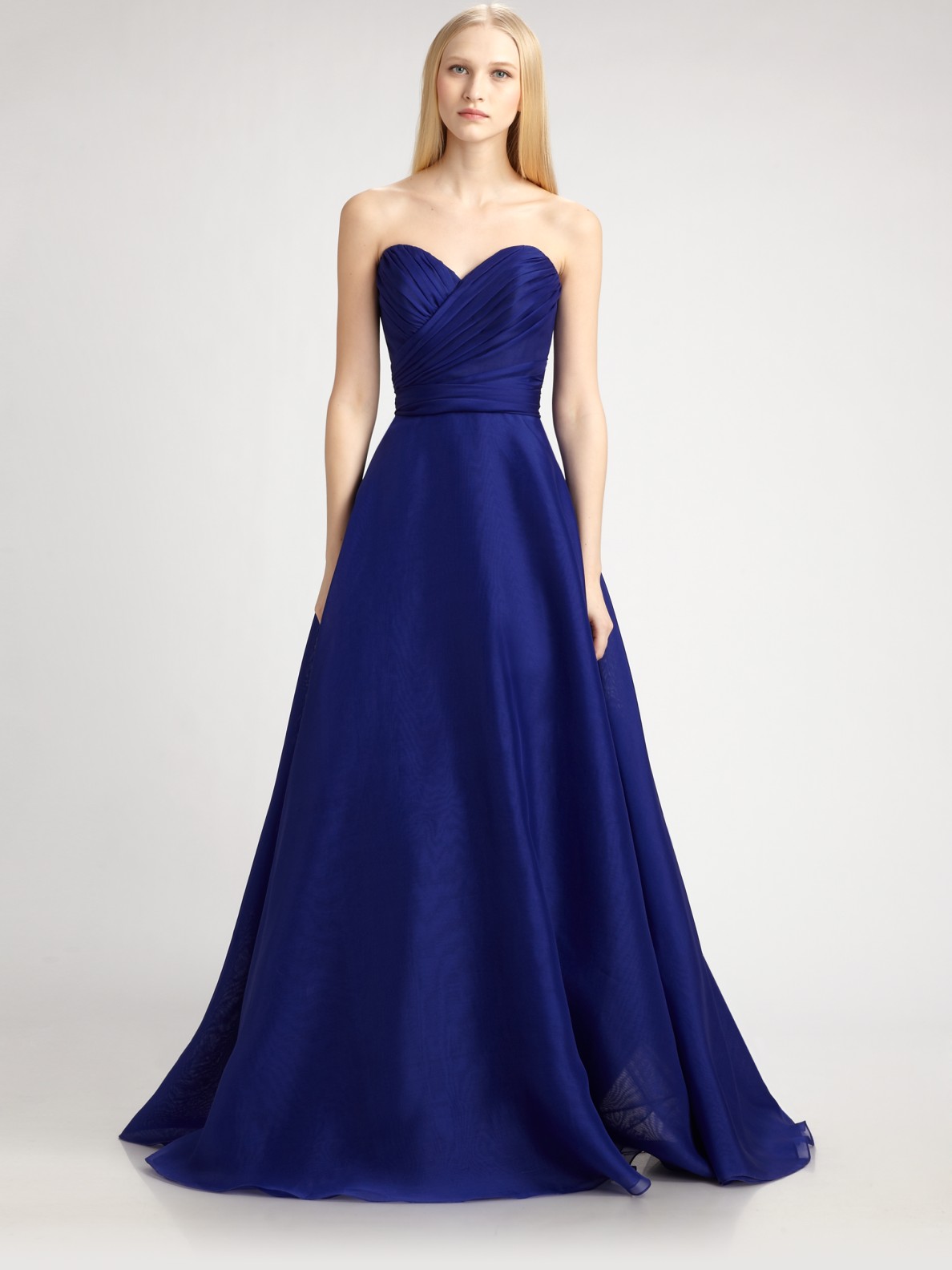 Lyst - Theia Silk Organza Ball Gown in Blue
