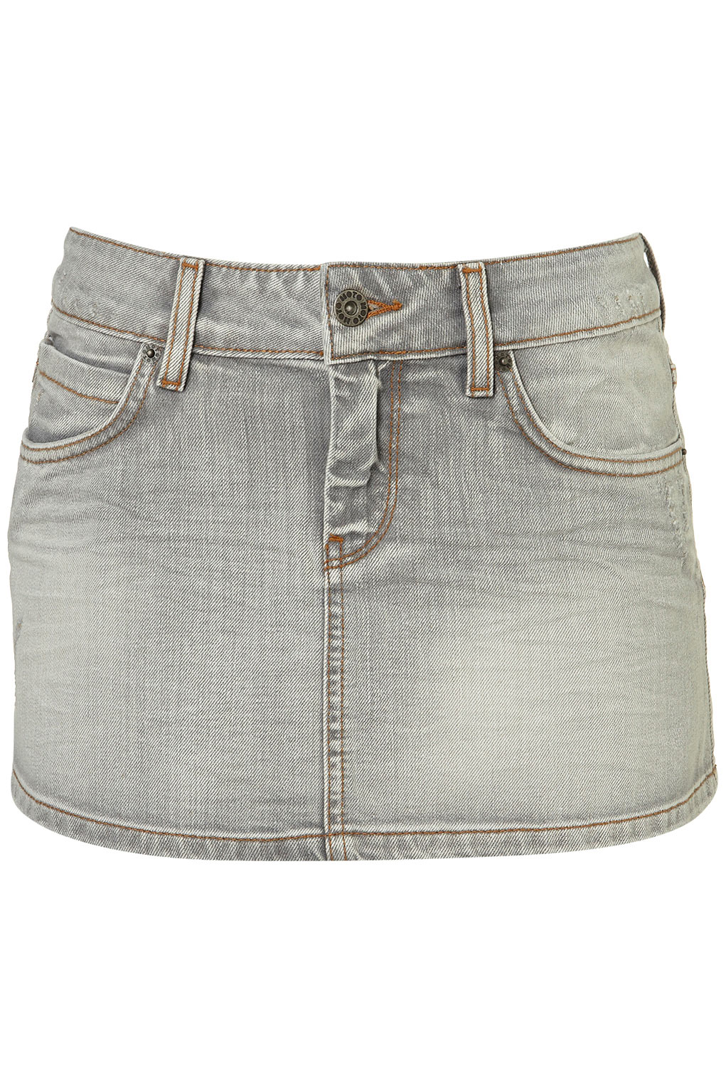 Lyst - Topshop Lauren Denim Mini Skirt in Gray