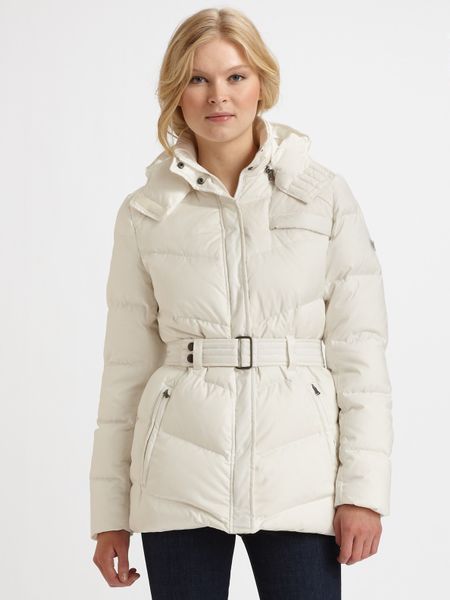 Ugg Belted Puffer Jacket in White (black) | Lyst
