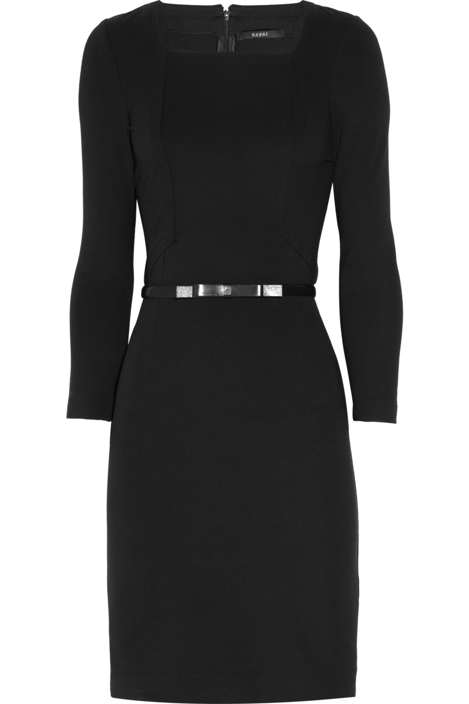 Gucci Belted Stretch-jersey Dress in Black | Lyst