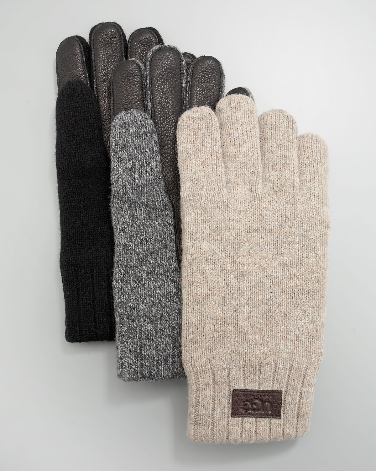 Lyst Ugg Leatherpalm Knit Glove in Natural for Men