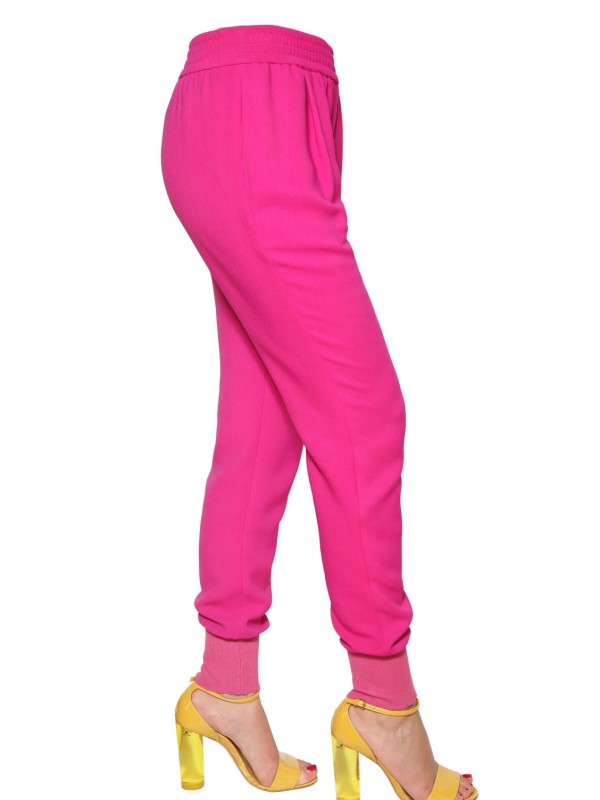 Stella McCartney Jogging Viscose Cady Trousers in Pink - Lyst