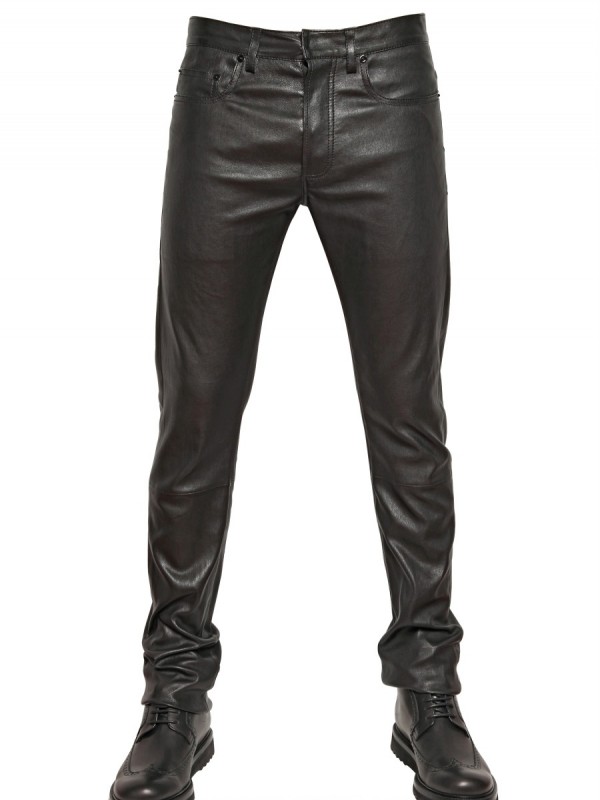 Lyst - Dior Homme 17,5cm Stretch Nappa Leather Jeans in Black for Men