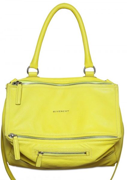 Givenchy Pandora Medium Grained Leather Shoulder Bag in Yellow | Lyst