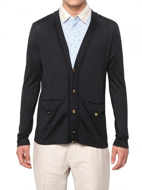 Marc Jacobs Silk Knit Cardigan Sweater in Blue for Men (navy) | Lyst