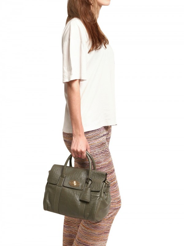 Lyst Mulberry Small Bayswater Satchel Top Handle In Green Gallery