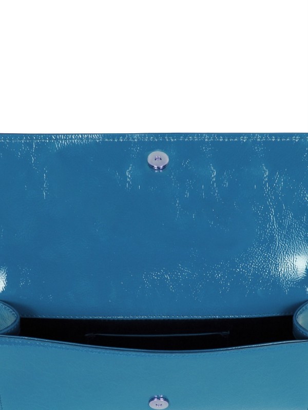 ysl turquoise patent leather clutch  