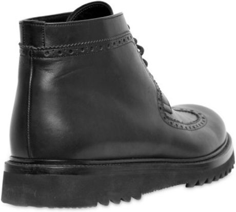 Dior Homme Calfskin Brogue Style Low Boots in Black for Men | Lyst