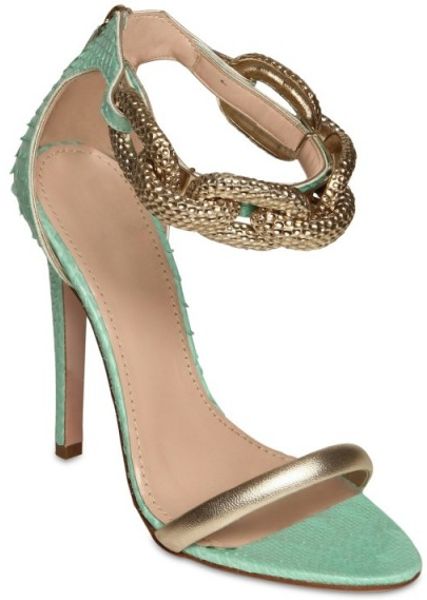 Giambattista Valli 120mm Python & Chain Sandals in Blue (aqua) | Lyst