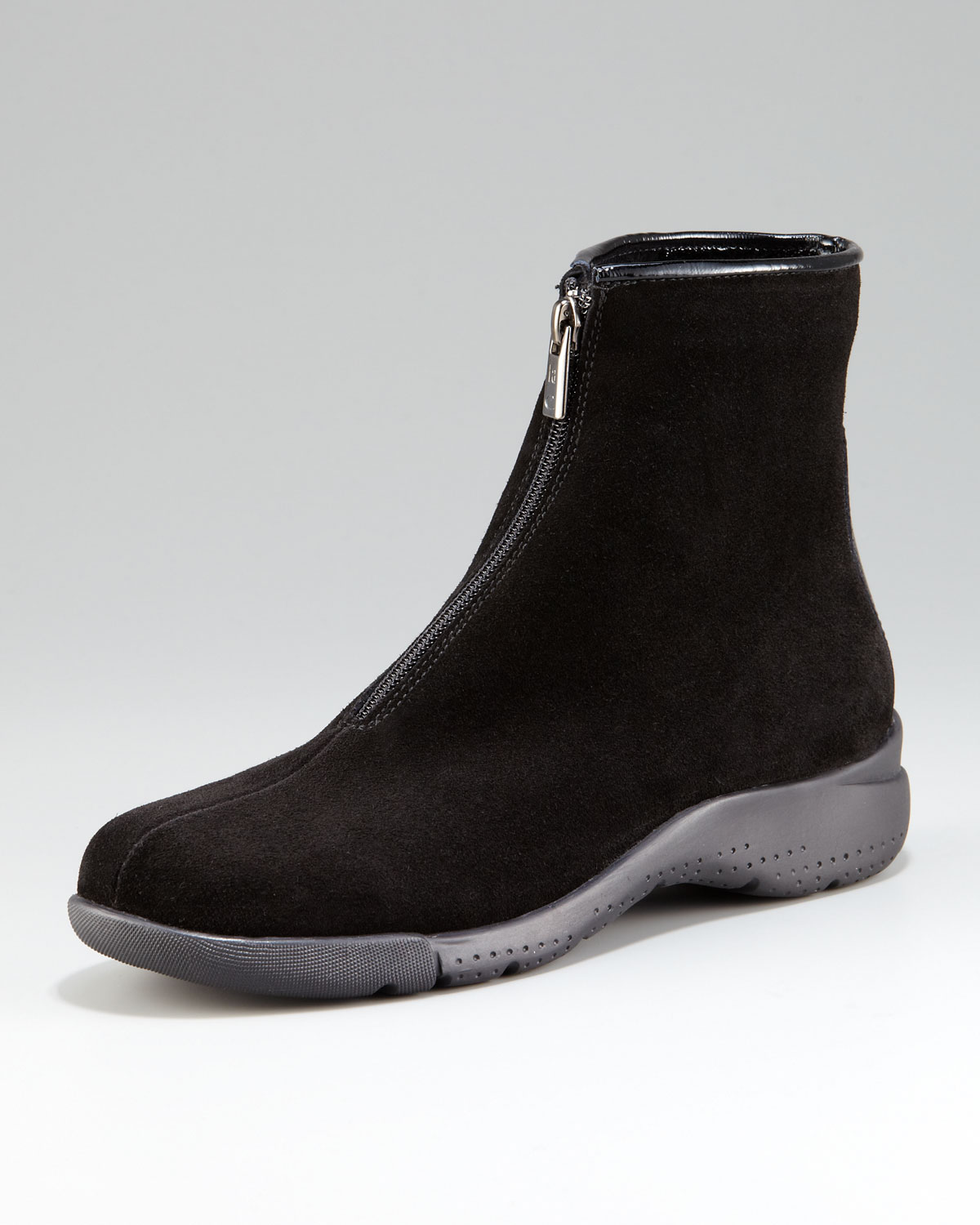 La Canadienne Zip-front Suede Boot in Black | Lyst