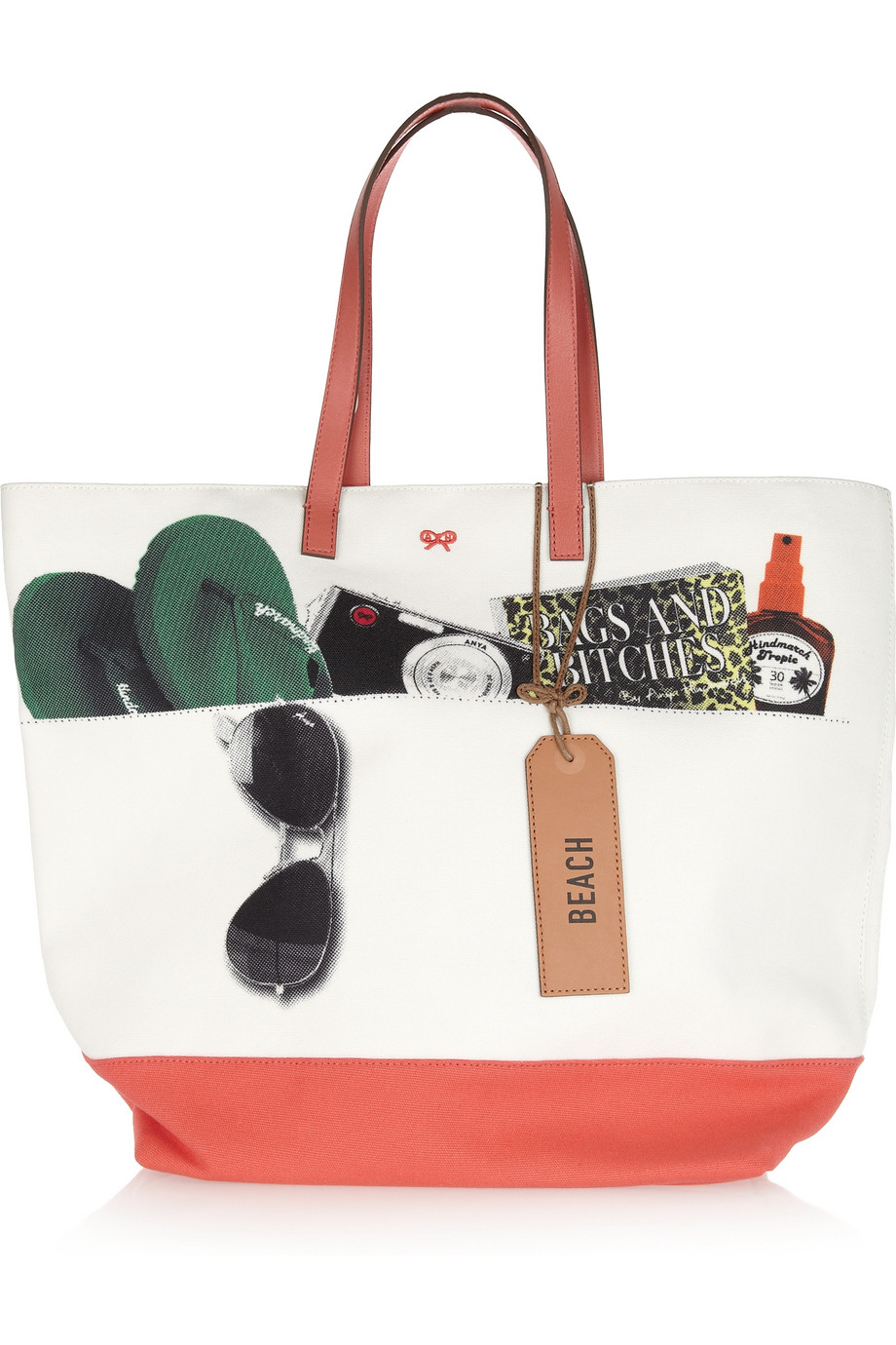 Anya Hindmarch Beach Bag Printed Canvas Tote In Natural Lyst Gallery