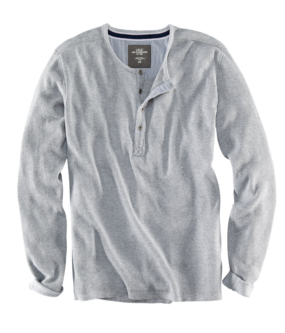 H&m Grandad Shirt in Gray for Men Lyst