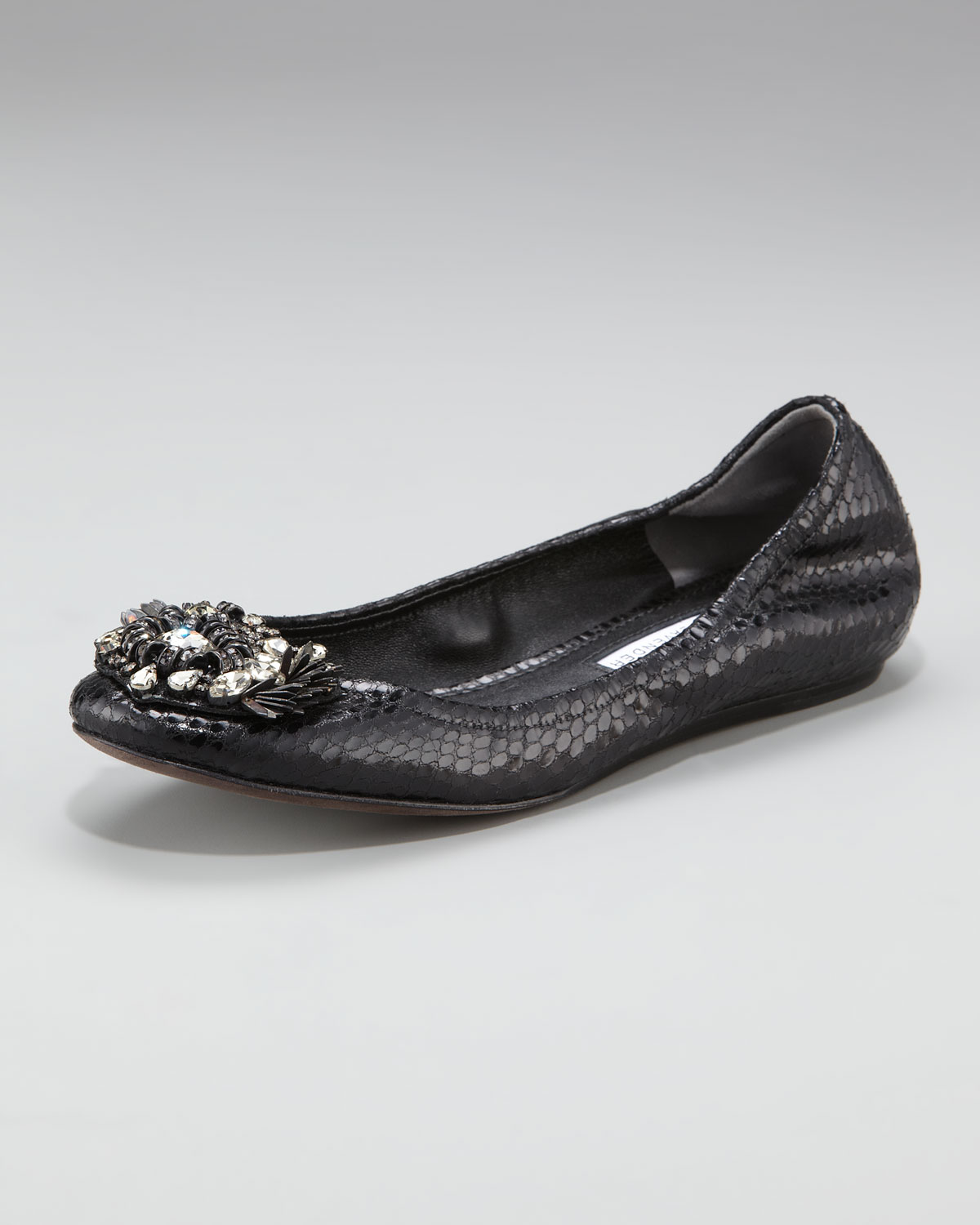 Vera wang lavender Bead-toe Ballerina Flat in Metallic | Lyst