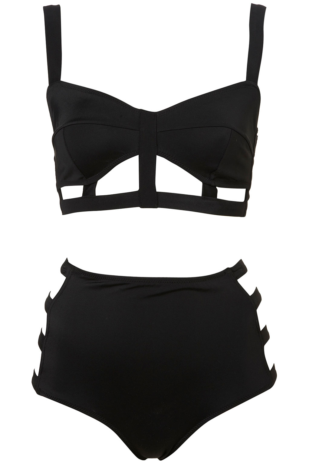 Topshop Cage Bikini in Black | Lyst