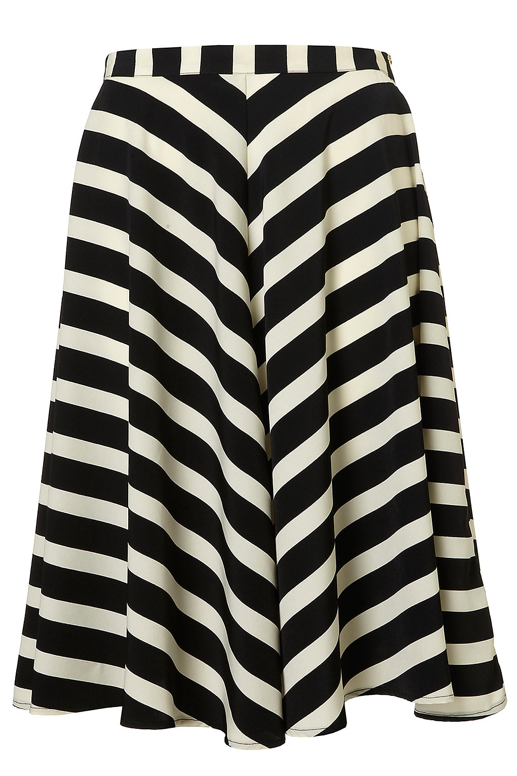 Topshop Stripe Full Circle Skirt in Black | Lyst