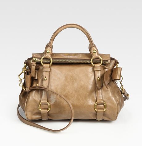 Miu Miu Vitello Lux Mini Bow Bag in Brown (cinnamon) | Lyst