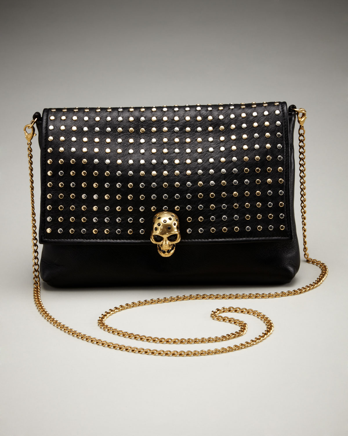 black clutch with silver studs