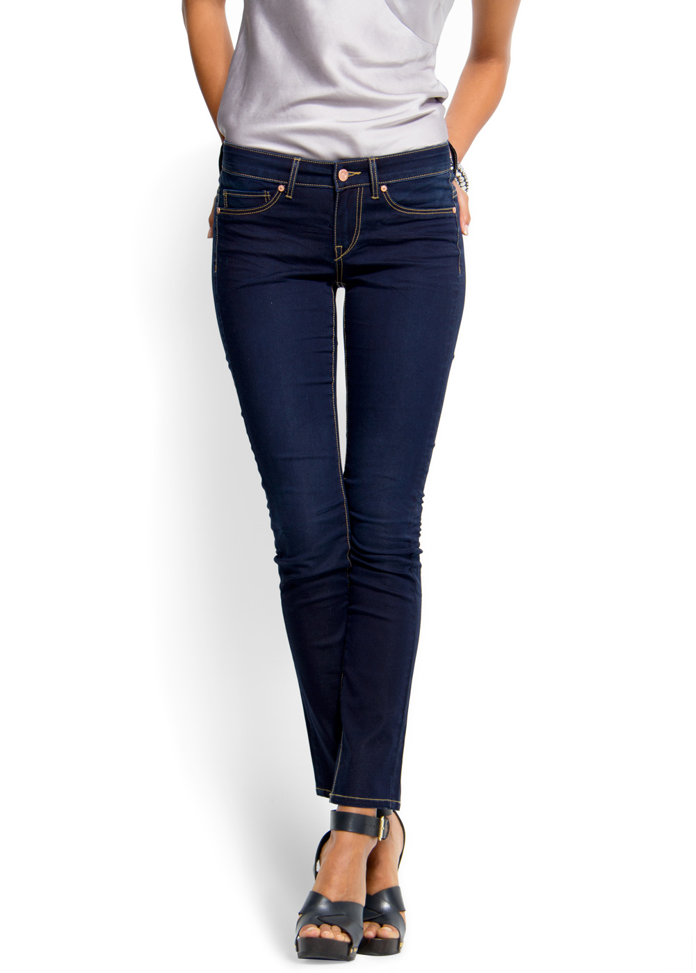 Lyst Mango Super Slim Jeans In Blue