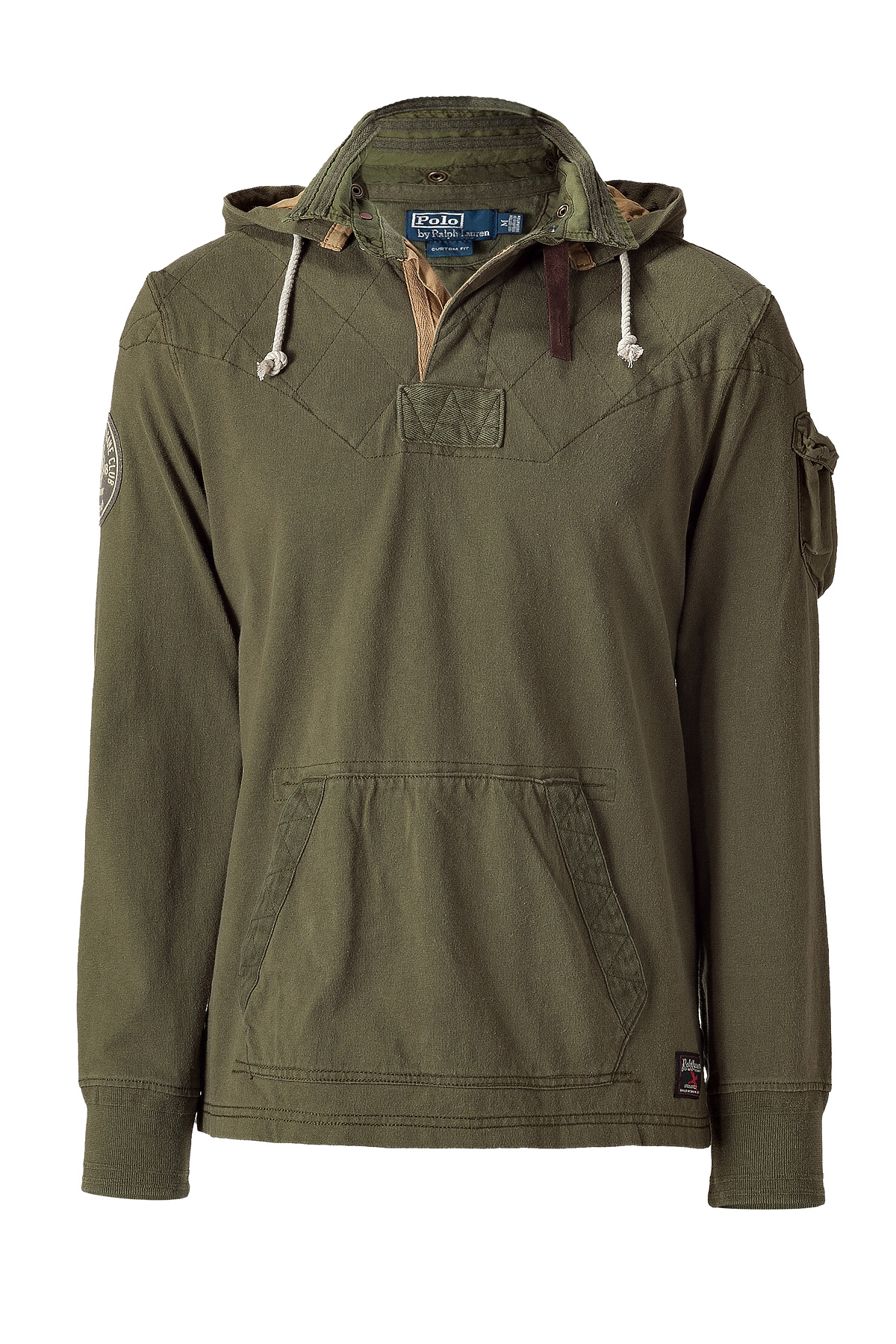 Polo Ralph Lauren New Olive Utility Jersey Detachable Hoodie Sweater in ...