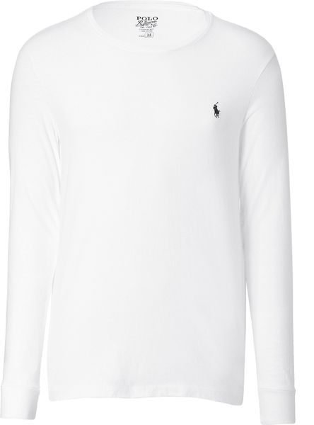 Polo Ralph Lauren White Long Sleeve Jersey T-shirt in White for Men | Lyst