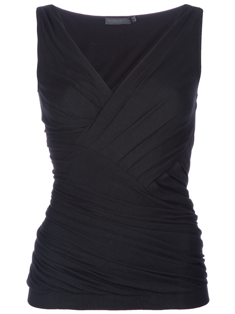 Lyst - Donna Karan V Neck Top in Black