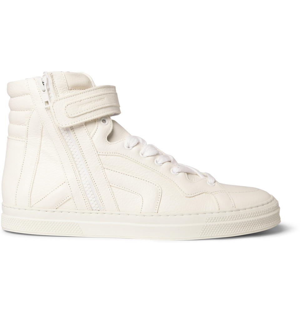 Pierre Hardy Leather High Top Sneakers in White for Men | Lyst