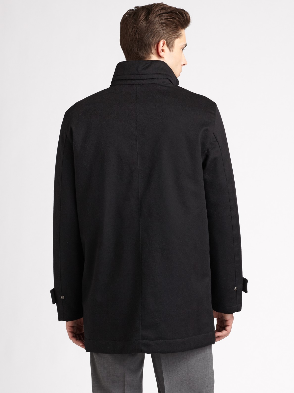 Lyst - Ferragamo Wool/cashmere Car Coat in Black for Men