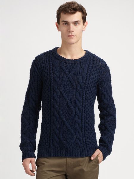 Marc By Marc Jacobs Hand-knit Pattern Wool Jumper in Blue for Men | Lyst