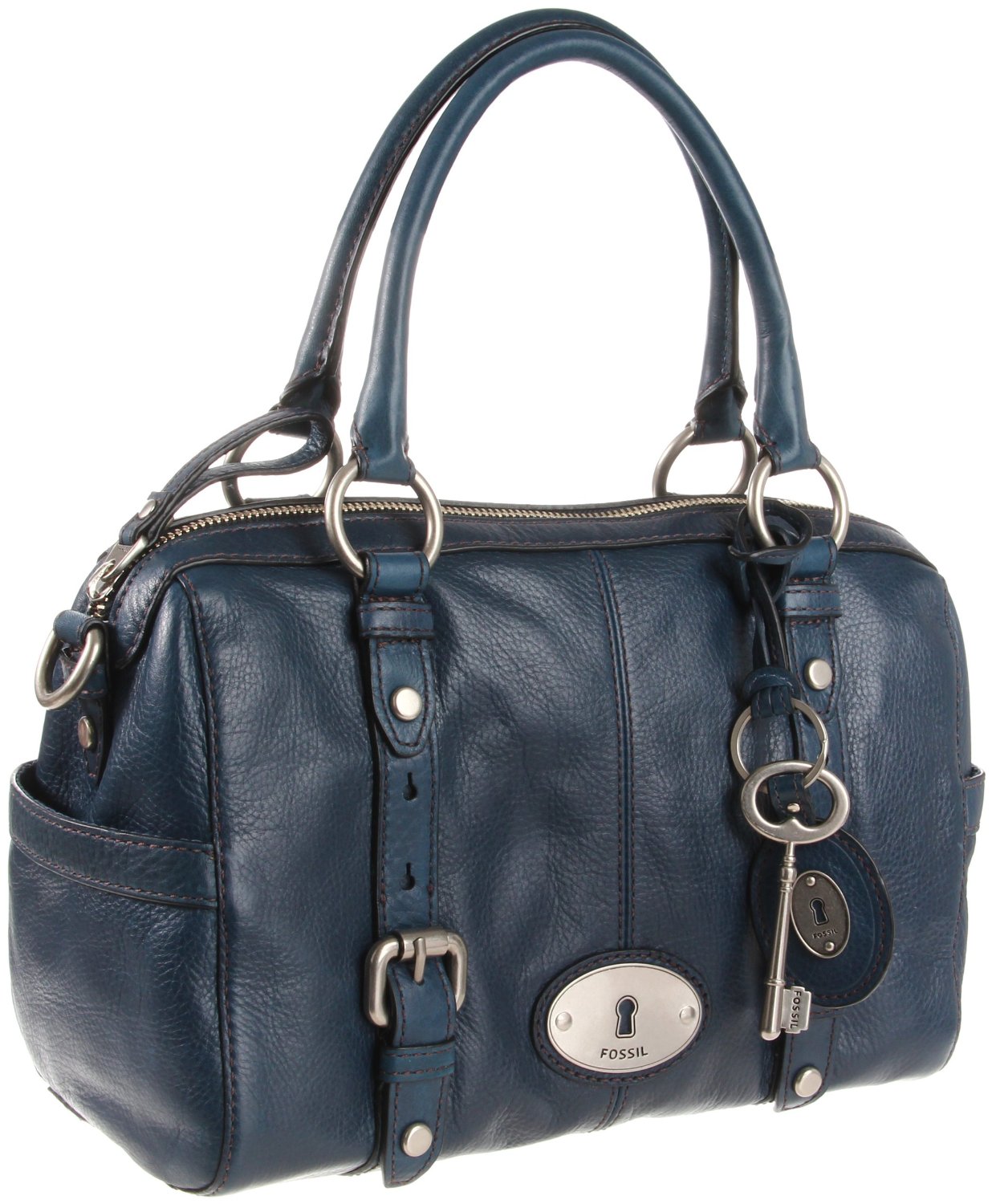 Fossil Maddox Satchel in Blue (navy) | Lyst