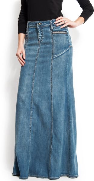 Mango Long Denim Skirt in Blue (tm) | Lyst