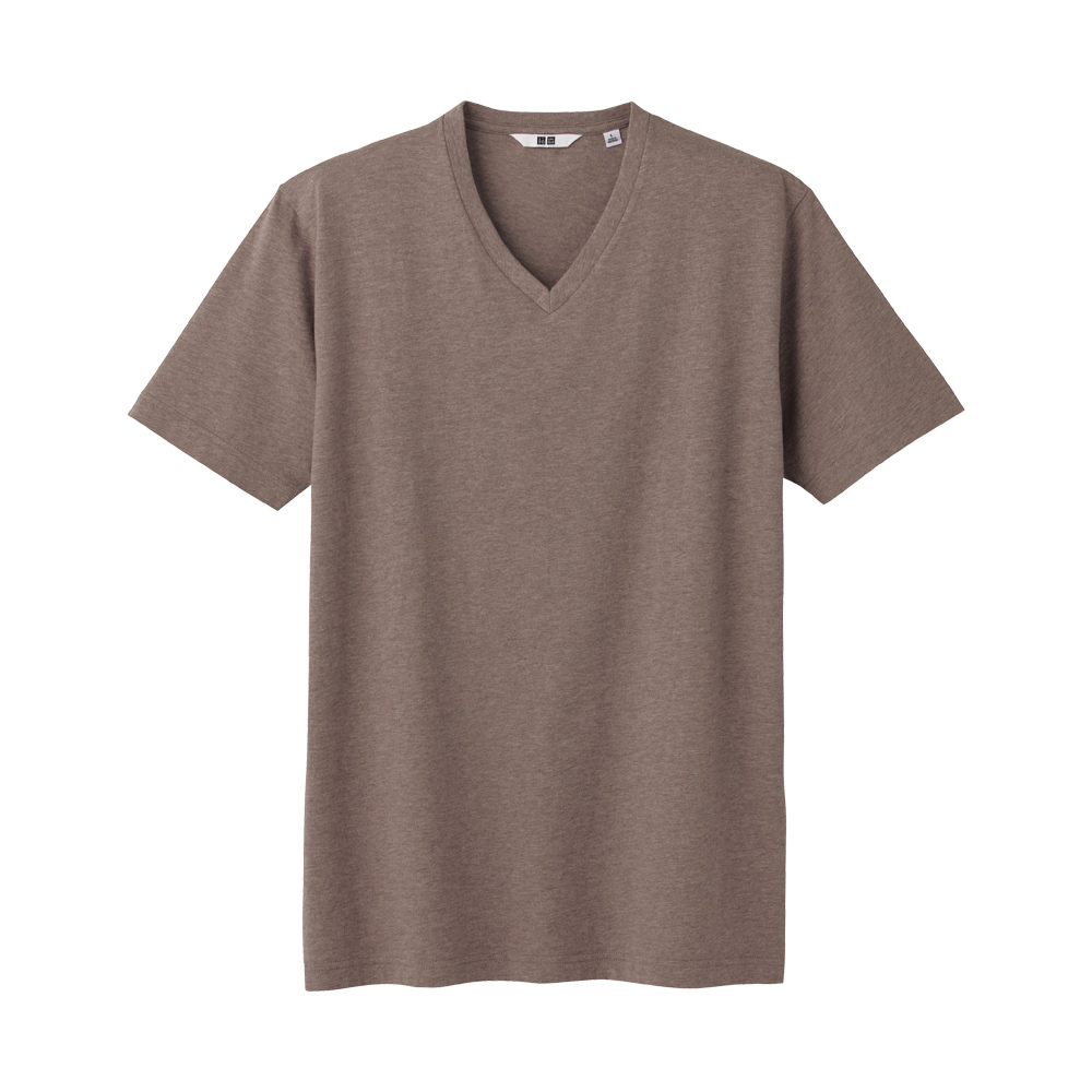 Uniqlo Men V Neck Short Sleeve T Shirt in Beige for Men | Lyst